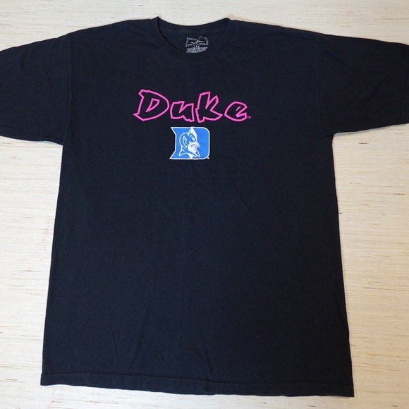 Vintage Duke University Blue Devils T-Shirt Black Pink Logo Foot Locker Team Edi - Picture 1 of 3